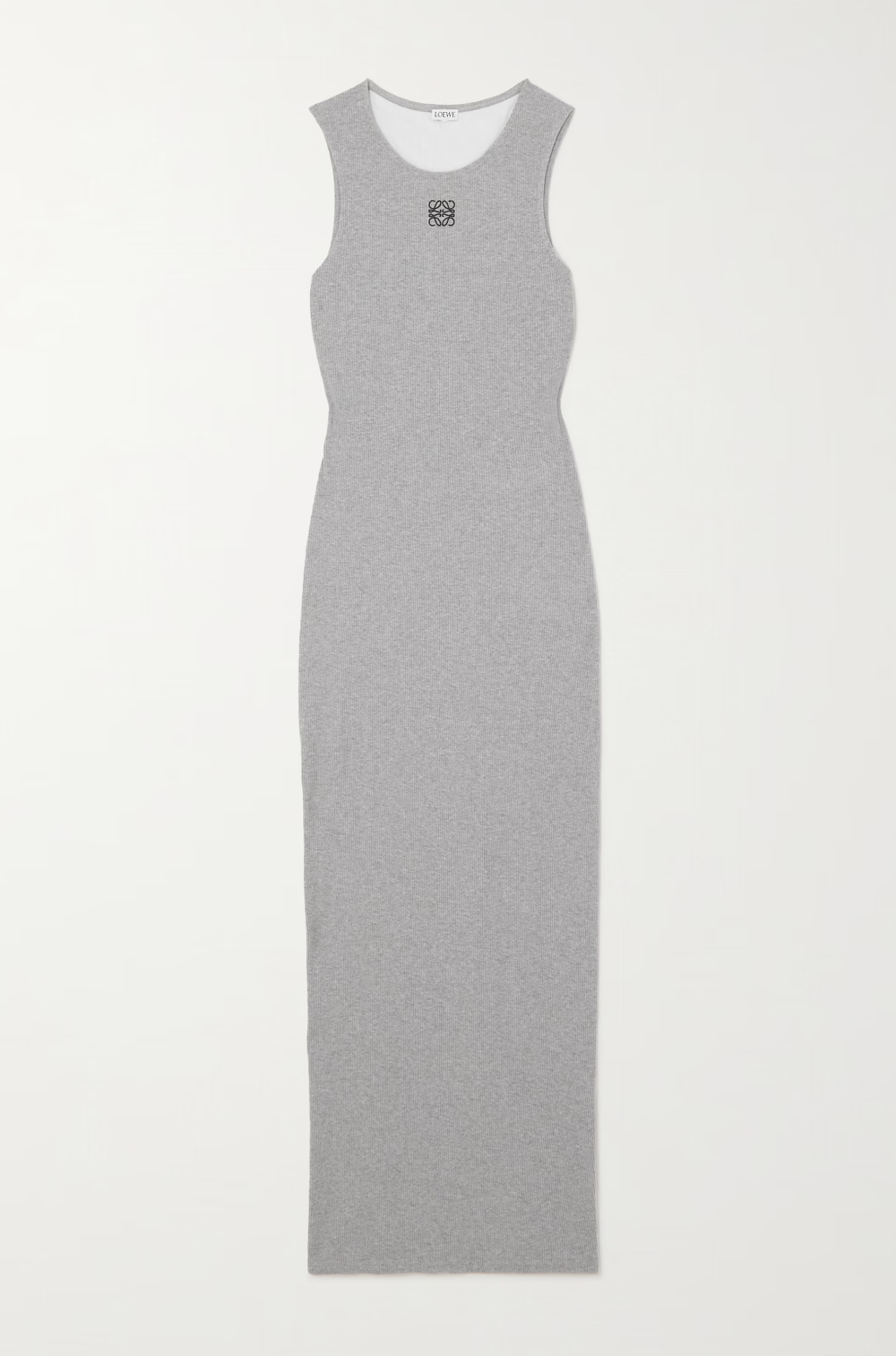 【LOEWE】Anagram embroidered ribbed cotton-jersey midi dress Loewe Anagram Embroidered Ribbed Midi Dress — UFO No More